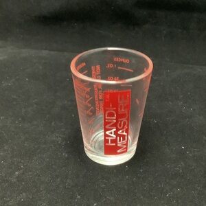 Clear Shot Glass with Red Measurements
